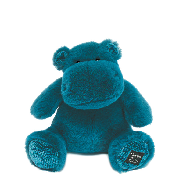 Peluche hippo Hip pop bleu 40cm