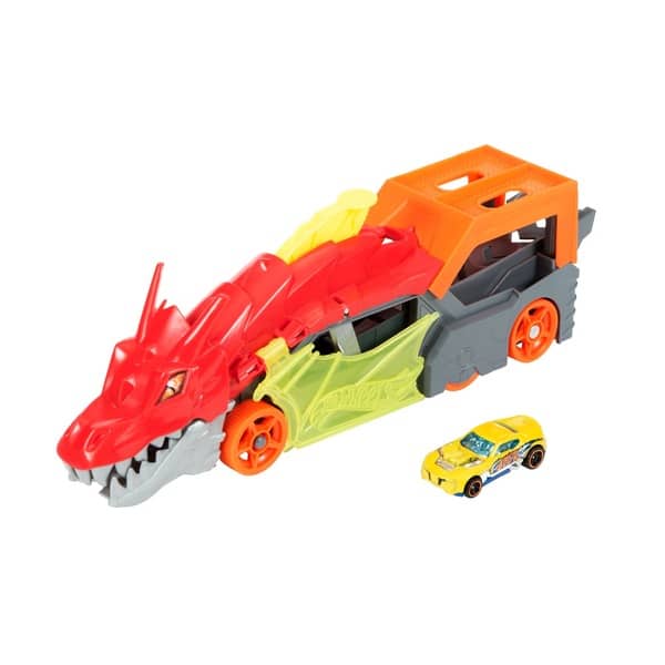 Hot Wheels City - Transporteur Dragon Lanceur 2-en-1