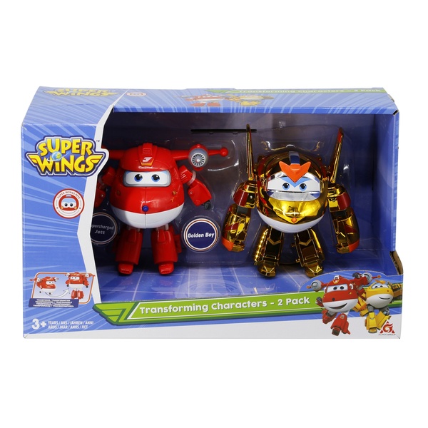 Figurines Super Wings Transforming 12 cm Jett et Golden Boy