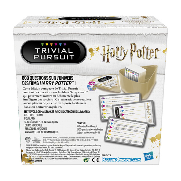 Trivial Pursuit - Wizarding World Harry Potter Hasbro Gaming : King Jouet, Jeux  de réflexion Hasbro Gaming - Jeux de société