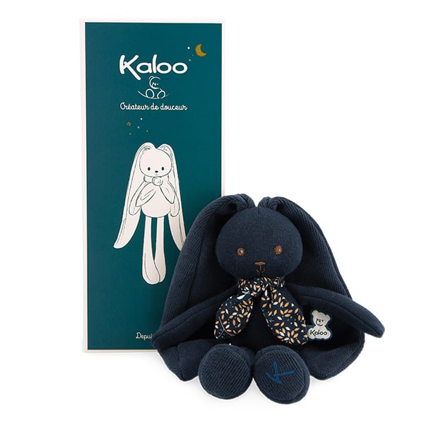 Doudou Lapinoo pantin lapin bleu nuit 25 cm