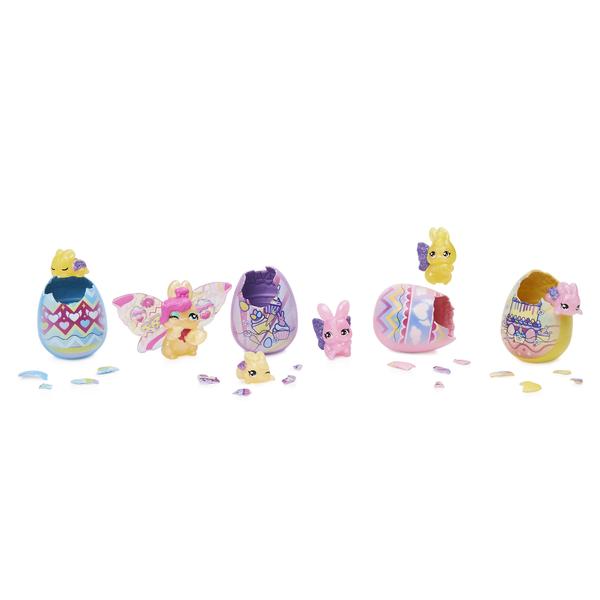 Panier de 4 œufs surprises + 2 figurines - Hatchimals Familles