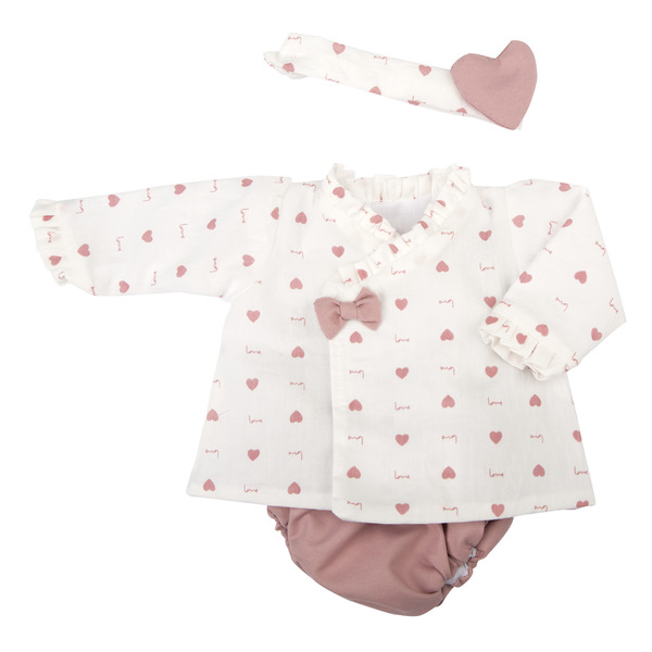 Vêtement de poupon bébé Reborn robe imprimé cœur 40-45 cm LOVE
