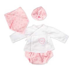 Vêtement de poupon bébé Reborn pyjama blanc et rose 40-45 cm