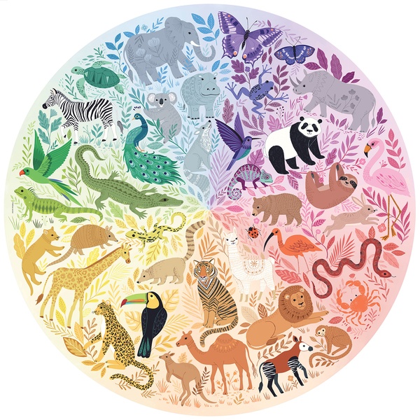 Puzzle rond 500 pièces - Animaux 