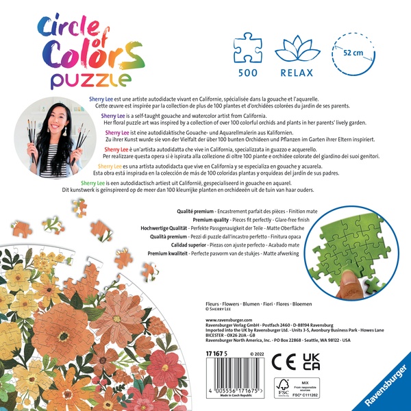 Puzzle rond 500 pièces - Fleurs