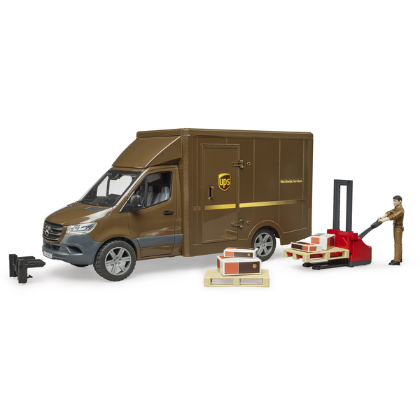 Camion UPS Mercedes avec figurine et accessoires