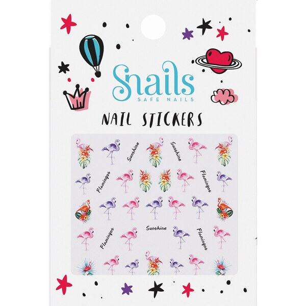 Autocollants ongles Flamant rose