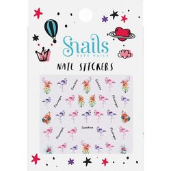 Autocollants ongles Flamant rose