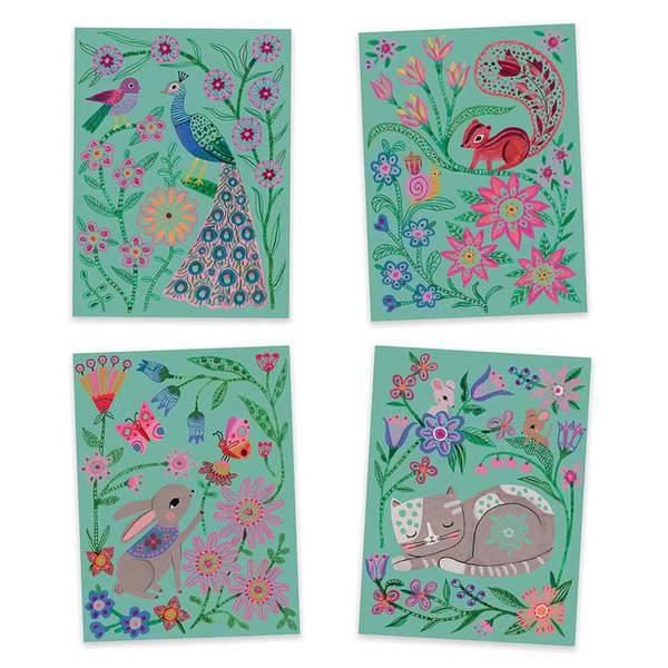 Carnet De Dessin à Gratter - 16 Cartes + Outils - Anti-stress Et Créatif Pour Adultes Et Enfants