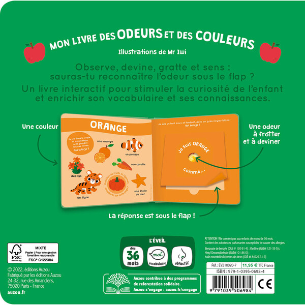 Mon livre des odeurs et des couleurs - fruits en folie