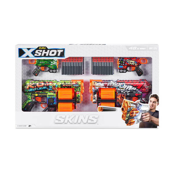 Pistolets XShot Skins - Pack de 4