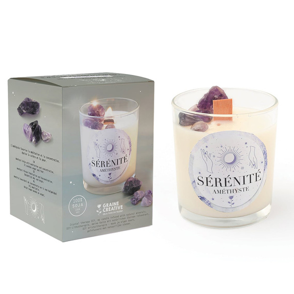 Kit DIY Lithothérapie - Bougie Sérénité Améthyste
