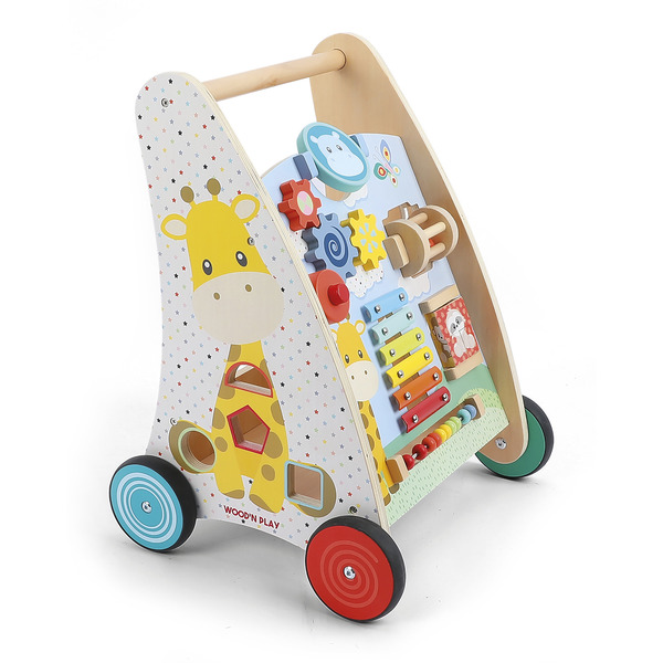 Chariot de marche en bois multi-activités