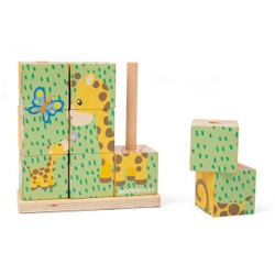 Puzzle cube en bois animaux