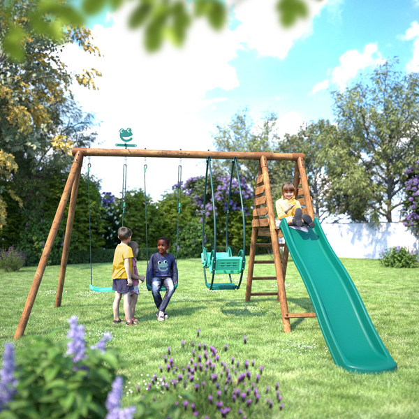 Portique en bois Narcisse avec toboggan
