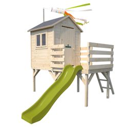 Maison en bois avec toboggan Joséphine
