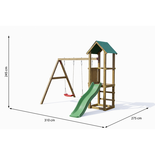 Aire de jeux Lucas avec balançoires et toboggan