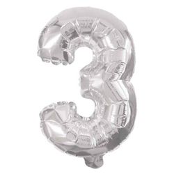Ballon Chiffre 3 Argent