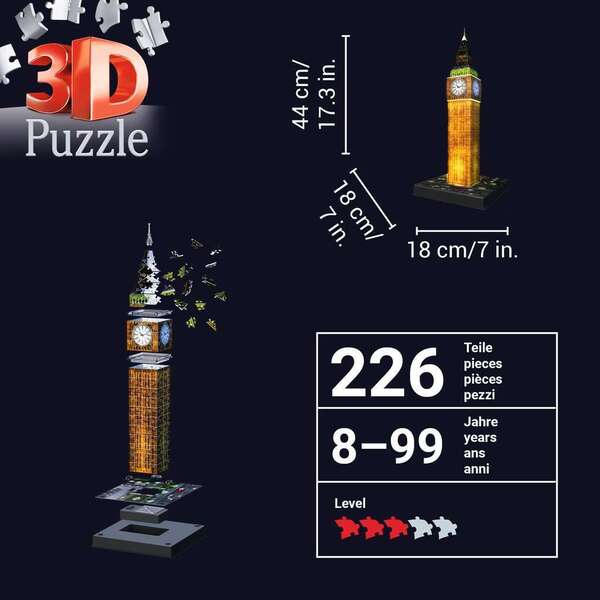 Puzzle 3D Big Ben Illuminé
