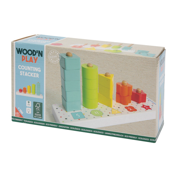 Formes à empiler en bois apprends à compter