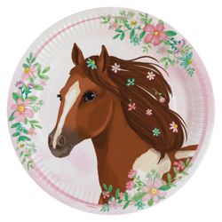 8 Assiettes d'anniversaire Chevaux