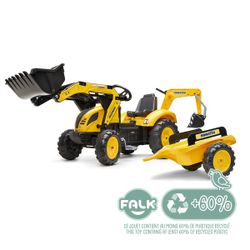 Tractopelle à pédales Komatsu WB93R avec excavatrice et remorque