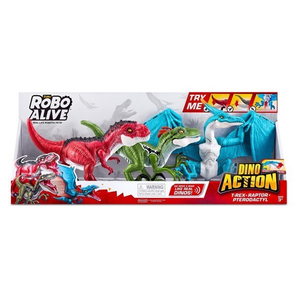 Pack 3 dinosaures Robo Alive