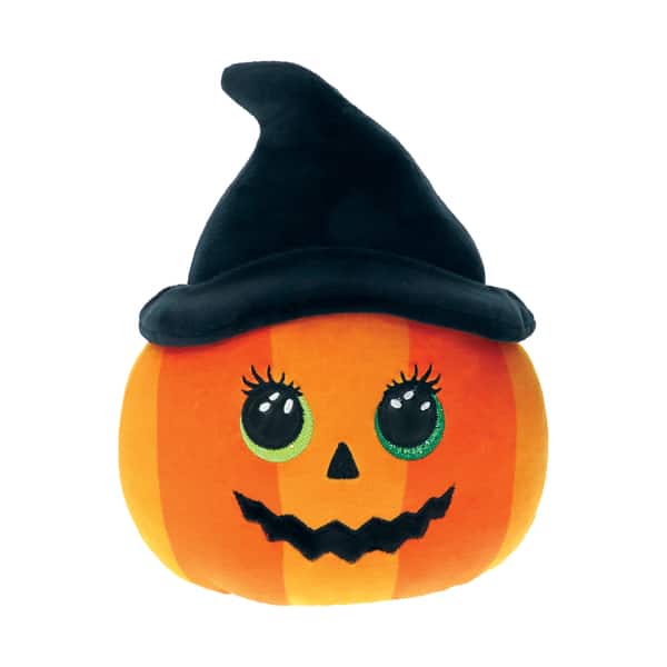 Coussin peluche citrouille d Halloween - 20 cm