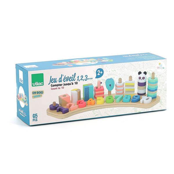 Jeu de numération en bois 1-2-3 sous la canopée