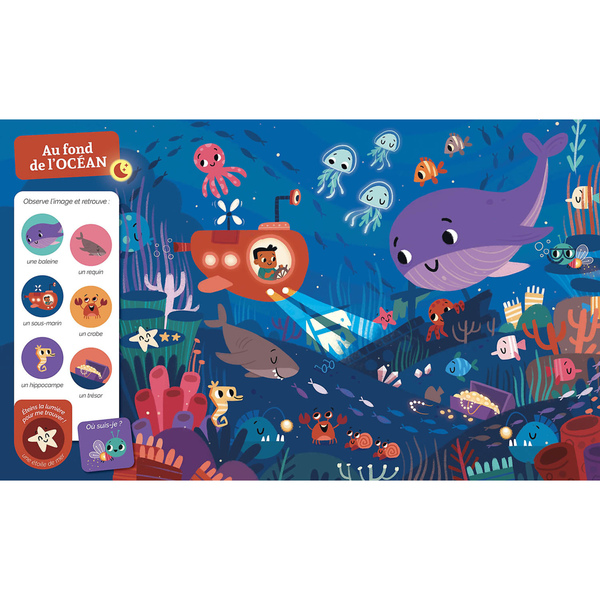 Cherche et trouve des tout-petits qui brille dans la nuit