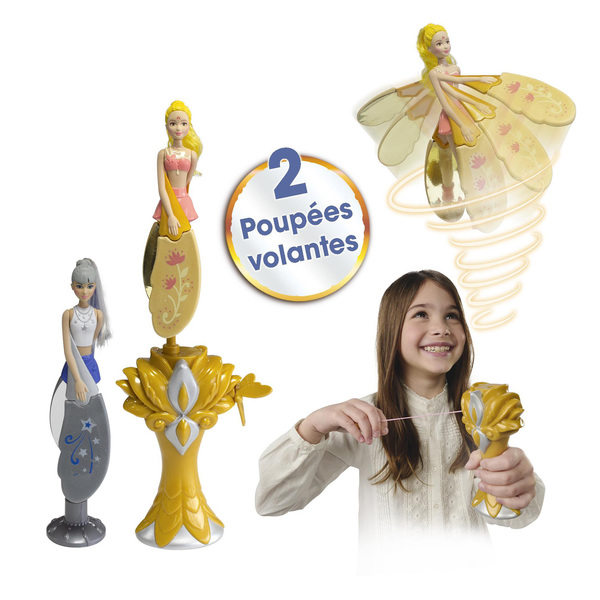 Sky Dancers Golden Glam & Silver Star: Set Da 2 Bambole Volanti Magiche. Lancia E Guardale Danzare Nel Cielo! Lansay.