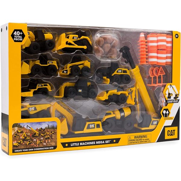 Coffret 12 véhicules et accessoires de chantier Caterpillar