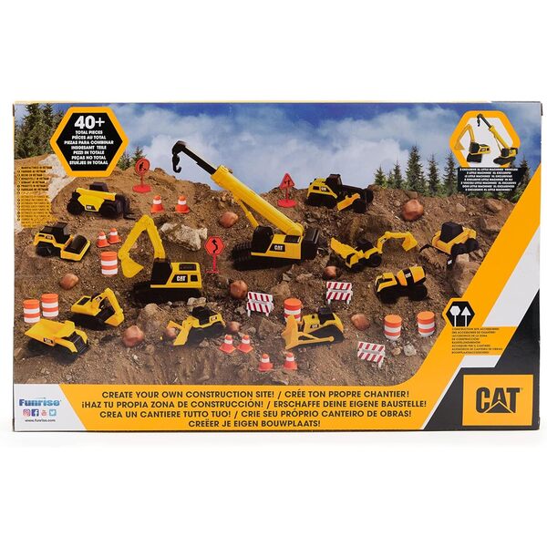 Coffret 12 véhicules et accessoires de chantier Caterpillar