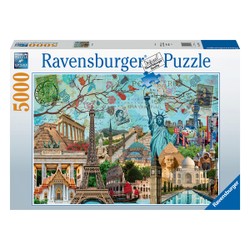 Puzzle 5000 pièces - Carte postale des monuments 