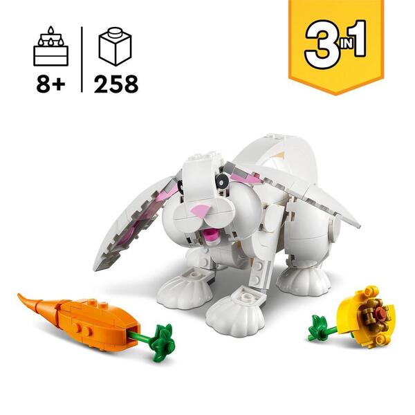 31133 - LEGO® Creator - Le Lapin Blanc LEGO : King Jouet, Lego, briques et  blocs LEGO - Jeux de construction