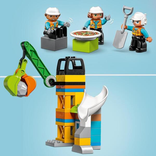 LEGO 10990 Duplo Ma Ville Le Chantier de Construction avec Grue, Bulldozer  et Bétonnière, Jouet Sensoriel