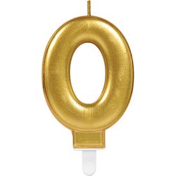 bougie d'anniversaire ''0'' or