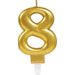 Bougie dorée numéro 8