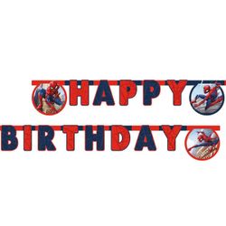 Guirlande "Happy Birthday"- Spiderman - 2 m