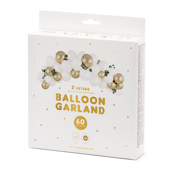 Kit arche de ballon Blanc et doré
