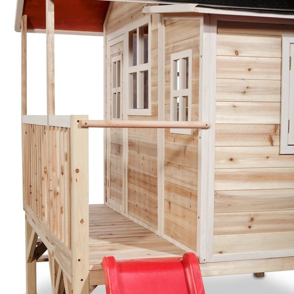 Maison en bois Loft 350 avec toboggan