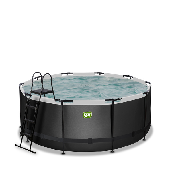 Piscine Black Leather 360x122cm avec pompe filtrante - noir