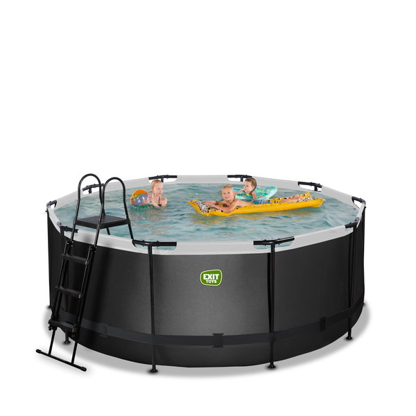 Piscine Black Leather 360x122cm avec pompe filtrante - noir