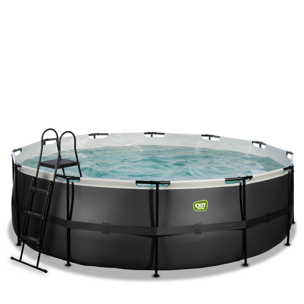 Piscine Black Leather 450x122cm avec pompe filtrante sable - noir