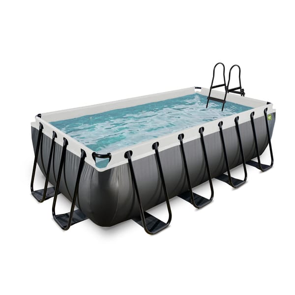 Piscine Black Leather 400x200x100cm et pompe filtrante - noir