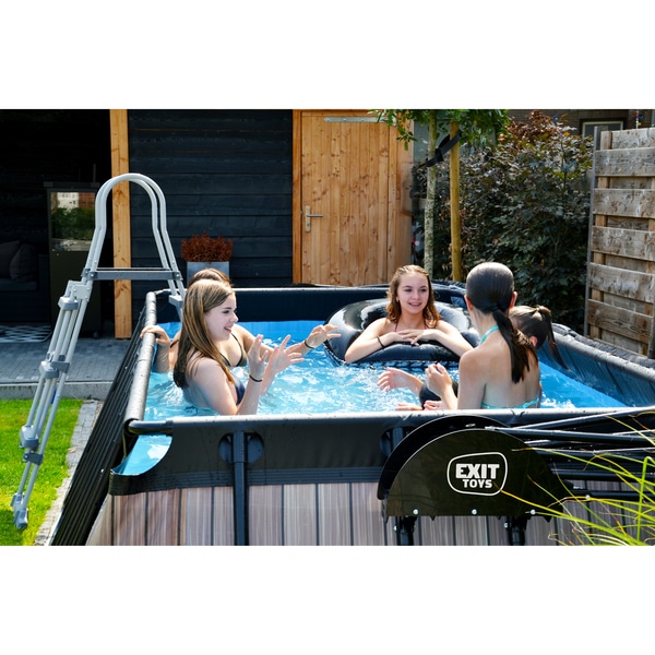 Piscine Black Leather 400x200x100cm et pompe filtrante - noir