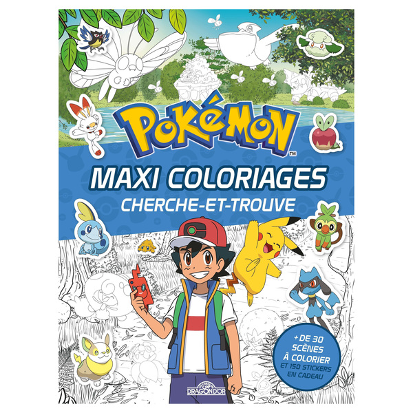 Maxi coloriages cherche-et-trouve Pokémon