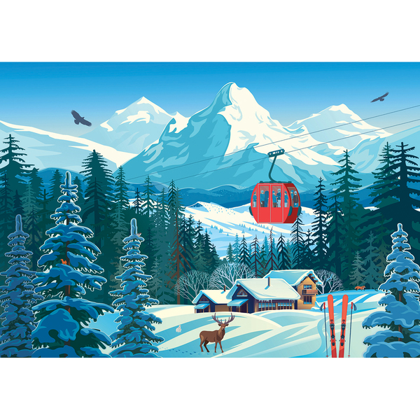 Puzzle 1000 pièces - Paysage enneigé