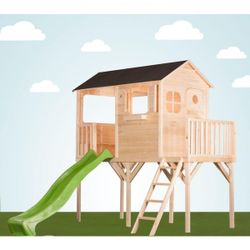 Maison en bois patio sur pilotis